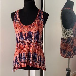 Tua tank with lace racerback spring size M